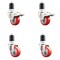 Service Caster 3 Inch 316SS Red Poly Swivel 1-3/4 Inch Expanding Stem Caster Lock Brake, 2PK SS316TTLEX20S314-PPUB-RED-2-S-2-134 - alternate 1